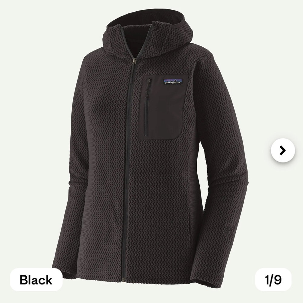 Patagonia Women's Black Full-Zip Fleece R1 Hoody